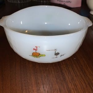 Vintage Fire King B. C. Comics bowl Marathon Gas